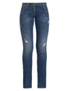 DOLCE & GABBANA WOMEN'S MID-RISE DISTRESSED STRETCH BOOT-CUT JEANS