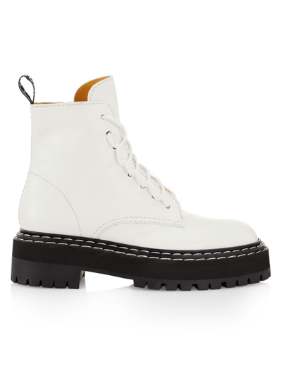 Proenza Schouler Off-white Lug Sole Combat Ankle Boots In Natural