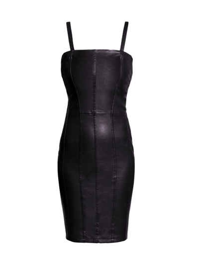 As By Df Revenge Stretch Leather Knee-length Dress In Black