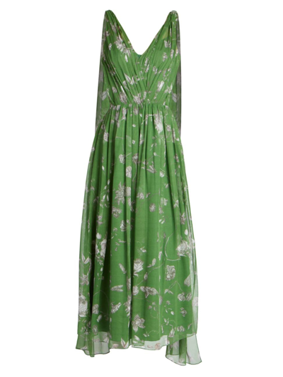 Erdem Women's Silk Sleeveless Midi-dress In Ophelia Vine Clover