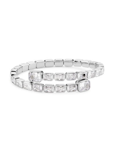 Adriana Orsini Women's Basel Sterling Silver & Cubic Zirconia Flexi Bypass Cuff