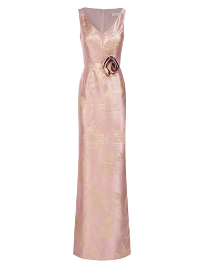 Kay Unger Women's Joan Floral Jacquard Gown In Pink