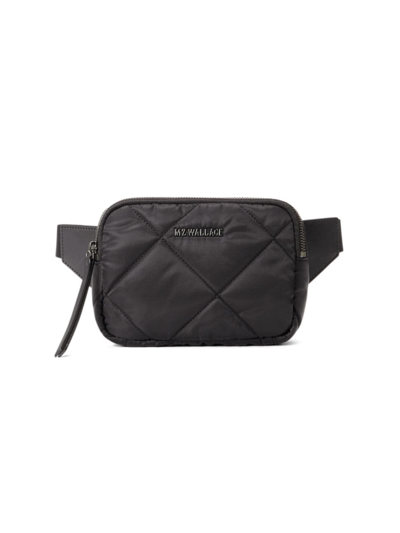 Mz Wallace Women's Quilted Madison Belt Bag In Black/gunmetal