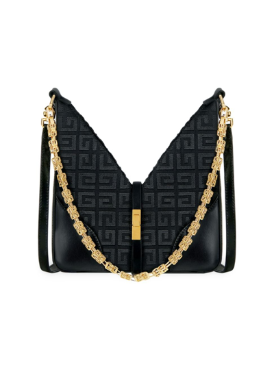 Givenchy Women's Mini Cut Out Bag In 4g Embroidered Canvas With Chain In Black