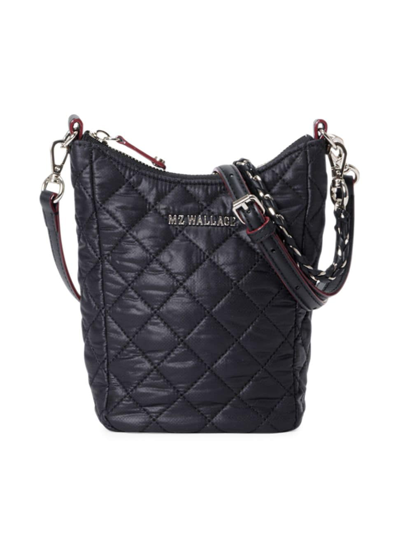 Mz Wallace Women's Crosby Go Quilted Crossbody Bag In Black/silver