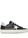 Golden Goose Hi-star Black Leather Laminated Star Sneaker In Black