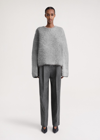 Totême Boxy Alpaca Knit Grey Melange In Dark Grey Melange