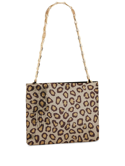 Rabanne Pixel Leopard-print Shoulder Bag In Neutrals