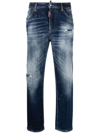 Dsquared2 Distressed-effect Tapered Jeans In Blue