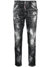 DSQUARED2 PAINT SPLATTER-EFFECT CROPPED JEANS