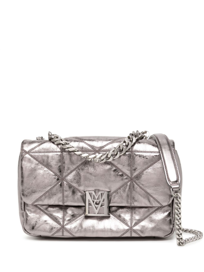 Mcm Mini Travia Quilted Shoulder Bag In Metallic