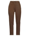 Myths Woman Pants Brown Size 8 Modal, Cotton, Elastane