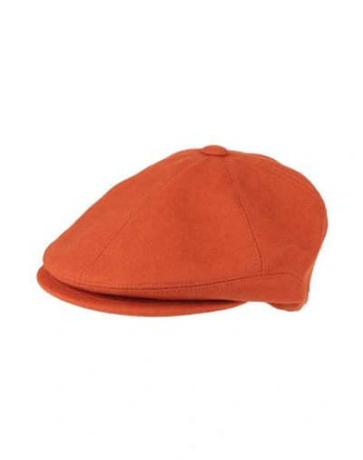 Borsalino Man Hat Rust Size 6 ⅞ Merino Wool In Red