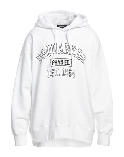 Dsquared2 Man Sweatshirt White Size L Cotton, Elastane