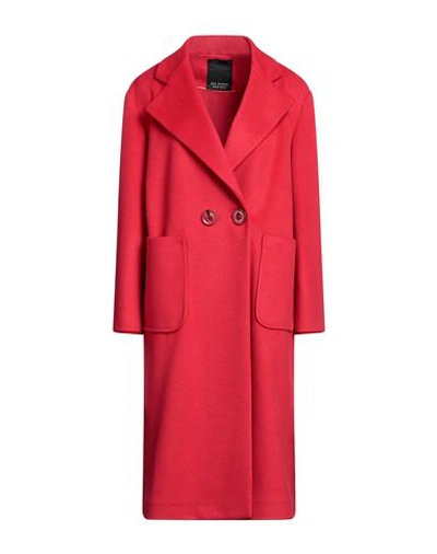 Yes London Woman Coat Red Size 8 Polyester, Viscose