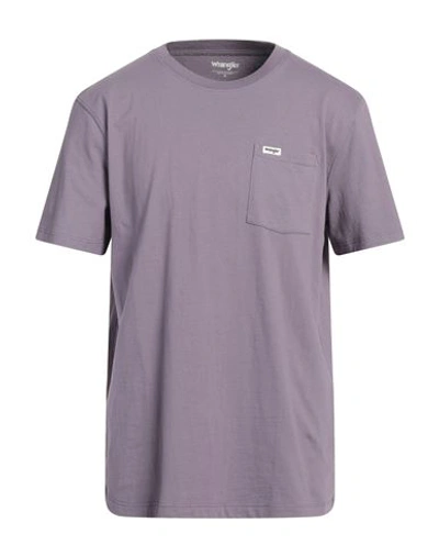 Wrangler Man T-shirt Light Purple Size Xl Cotton