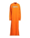 Dsquared2 Woman Maxi Dress Orange Size Xs Cotton, Elastane