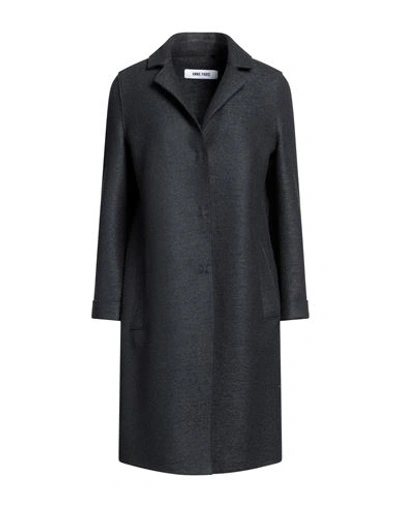 Annie Paris Woman Overcoat Steel Grey Size 10 Virgin Wool In Grey