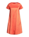 Rossopuro Woman Mini Dress Orange Size S Polyester, Nylon, Elastane