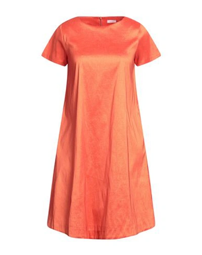 Rossopuro Woman Mini Dress Orange Size S Polyester, Nylon, Elastane