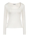 Jijil Woman T-shirt Cream Size 4 Polyester, Elastane In White