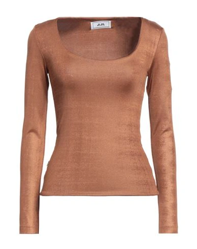 Jijil Woman T-shirt Copper Size 12 Polyester, Elastane In Orange