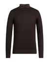 Alpha Studio Man Turtleneck Dark Brown Size 42 Merino Wool