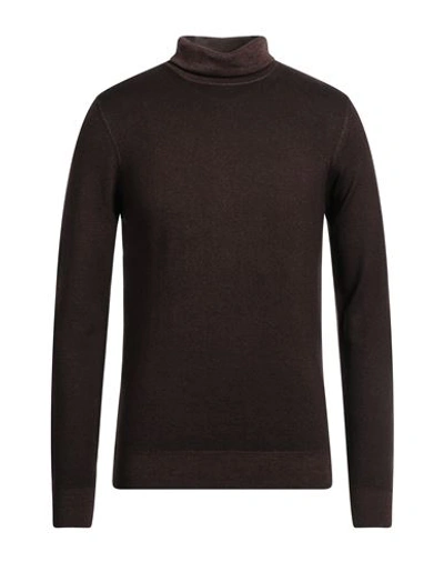 Alpha Studio Man Turtleneck Dark Brown Size 42 Merino Wool