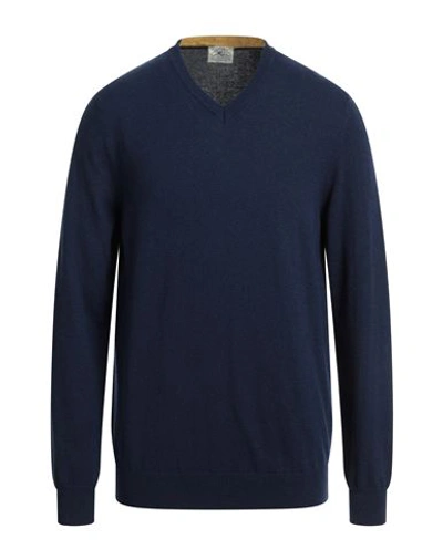 Mqj Man Sweater Navy Blue Size 44 Polyamide, Wool, Viscose, Cashmere