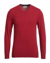 Mqj Man Sweater Brick Red Size 38 Polyamide, Wool, Viscose, Cashmere