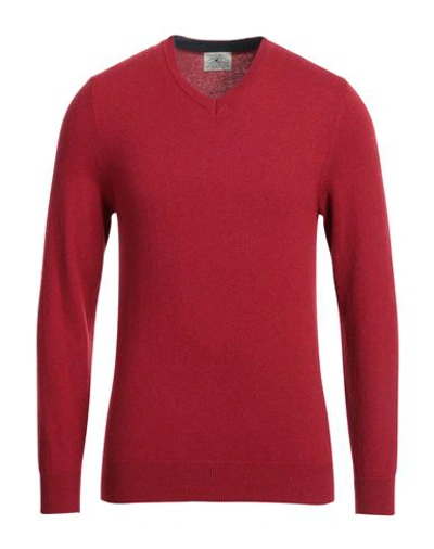 Mqj Man Sweater Brick Red Size 44 Polyamide, Wool, Viscose, Cashmere