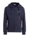 Yes Zee By Essenza Man Sweatshirt Navy Blue Size Xxl Cotton