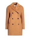 Annie P . Woman Coat Brown Size 10 Virgin Wool, Polyamide, Cashmere