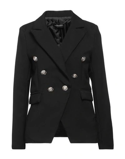 Vanessa Scott Woman Suit Jacket Black Size L Polyester In Black