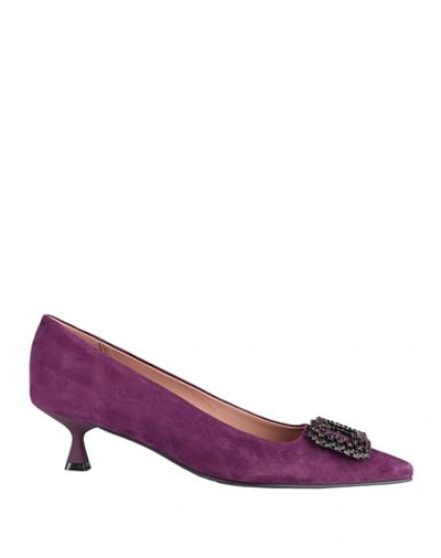 Bianca Di Woman Pumps Deep Purple Size 11 Soft Leather