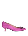 Bianca Di Woman Pumps Mauve Size 11 Soft Leather In Purple