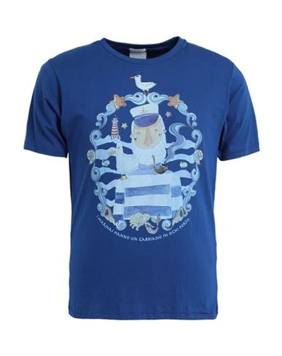 North Pole Man T-shirt Blue Size M Cotton