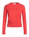 Diktat Woman Sweater Tomato Red Size Xl Merino Wool, Polyester