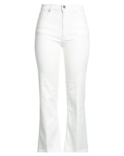 Pt Torino Woman Pants White Size 30 Cotton, Elastomultiester, Elastane