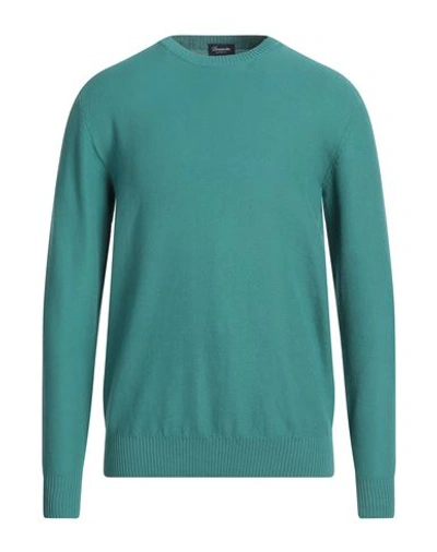 DRUMOHR DRUMOHR MAN SWEATER SAGE GREEN SIZE 40 COTTON