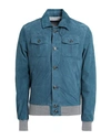 Barba Napoli Man Jacket Deep Jade Size 44 Soft Leather In Green