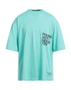 Pharmacy Industry Man T-shirt Turquoise Size L Cotton In Blue