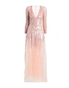 Elisabetta Franchi Woman Maxi Dress Light Pink Size 4 Polyamide, Glass, Viscose