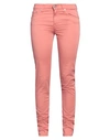 JACOB COHЁN JACOB COHЁN WOMAN PANTS SALMON PINK SIZE 26 COTTON, ELASTANE