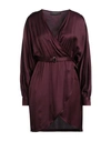 Icona By Kaos Woman Short Dress Deep Purple Size 10 Viscose