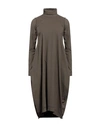 High Woman Midi Dress Khaki Size 4 Nylon, Elastane In Beige