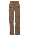 Dsquared2 Woman Pants Camel Size 2 Cotton, Elastane In Beige