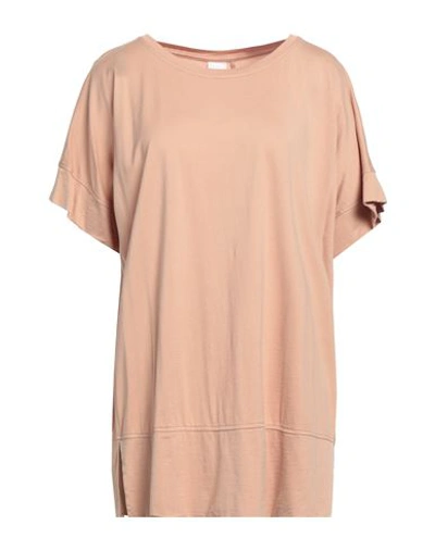 Noumeno Concept Woman T-shirt Light Brown Size S Cotton In Beige