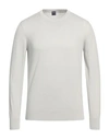 Fedeli Man Sweater Light Grey Size 46 Cotton In Sage Green