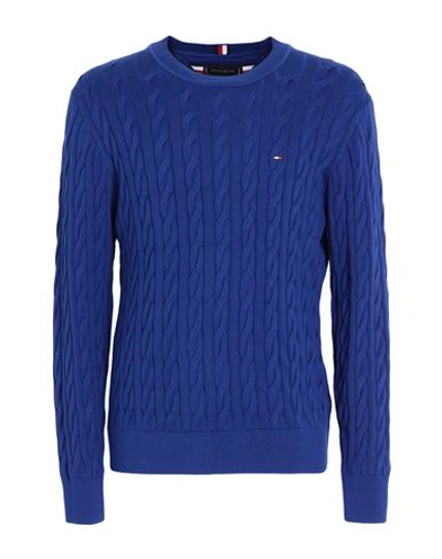 Tommy Hilfiger Man Sweater Bright Blue Size Xl Cotton In Blue